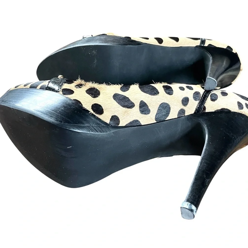 New Michael Kors Vintage Calf Hair Cheetah Platform Pump Heels Size 10